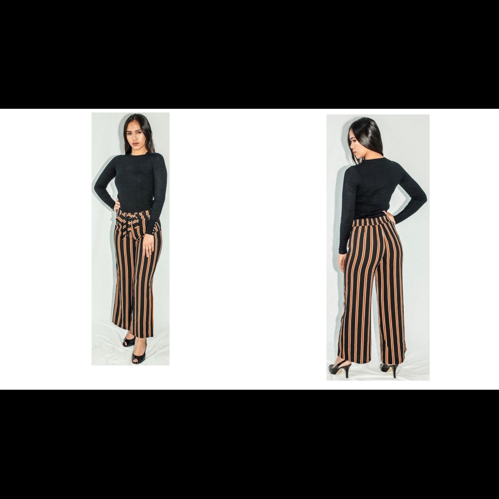 Ladies Stipe Dress Pants - Black/Rust BRAND NEW!